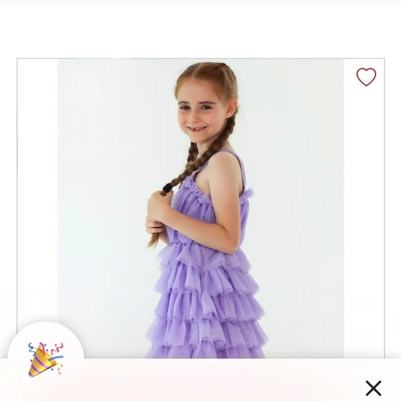 Lavender Ruffle Kids Dress - Picture 3 of 12